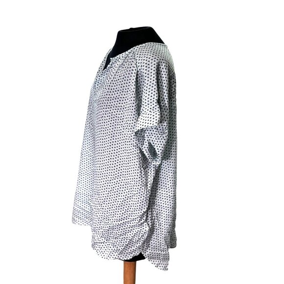 Gap Womens XL Tall Tunic Top Blue & White Printed Modal Kaftan Style - Picture 2 of 10